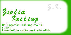 zsofia kailing business card